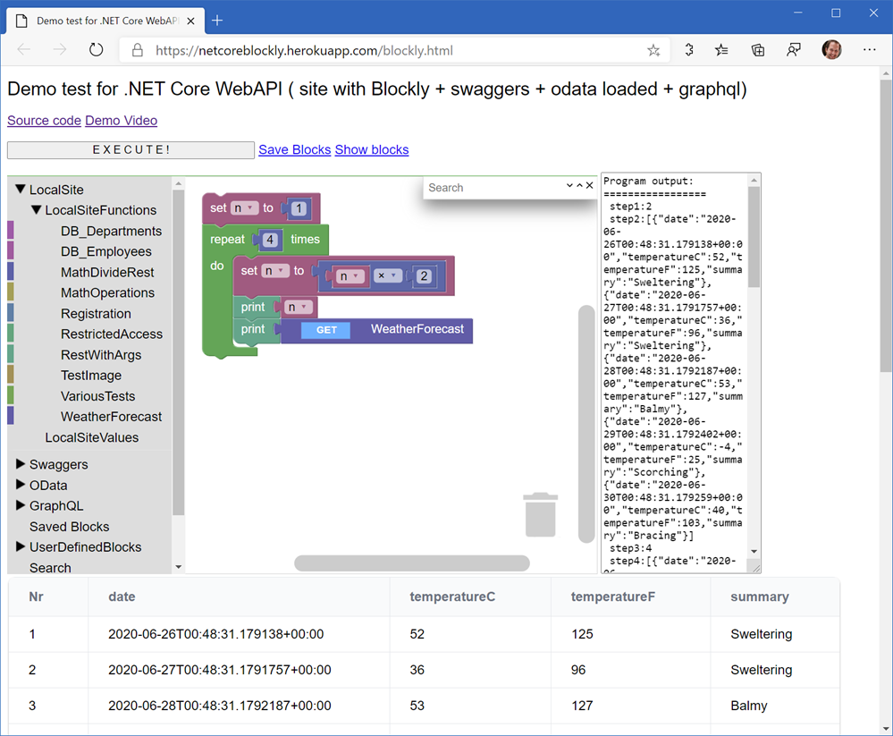 .NET Core as a Blockly Editor