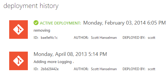 Two Deployments in Azure using Git