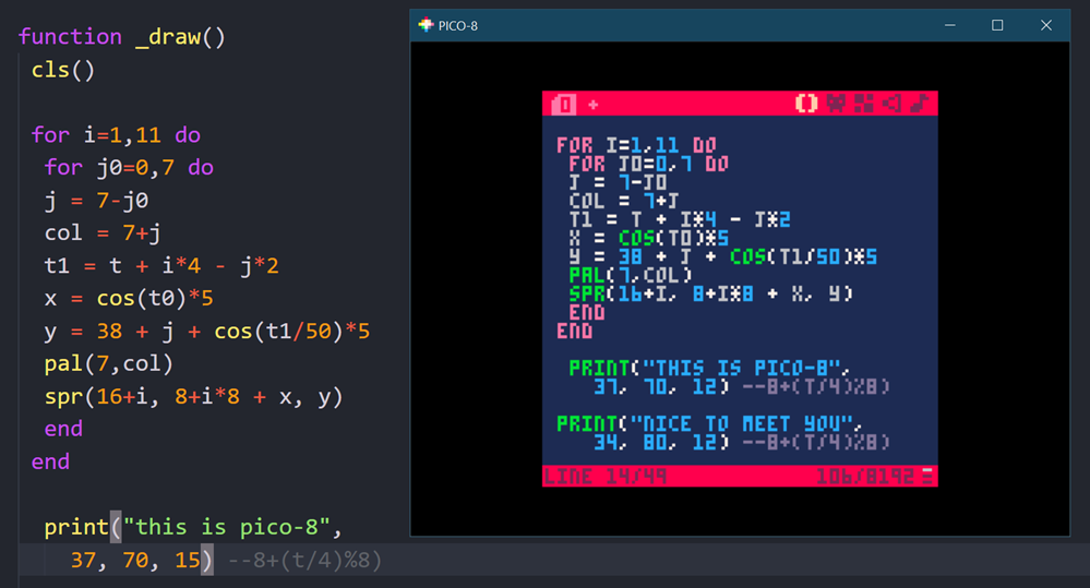 Editing Pico-8 code