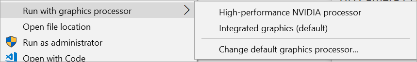 Right Click | Run with Graphics Processor