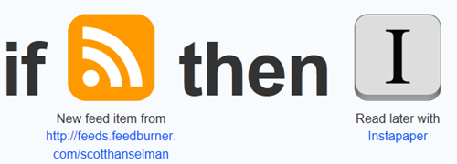 Hanselman to Instapaper IFTTT recipe