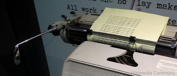 Typewriter picture via Wikimedia Commons