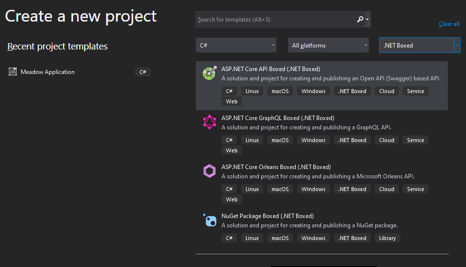 .NET boxed in Visual Studio 2019