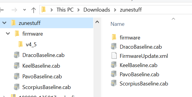 A file heirarchy under zunestuff