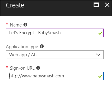 Creating a new App Registration