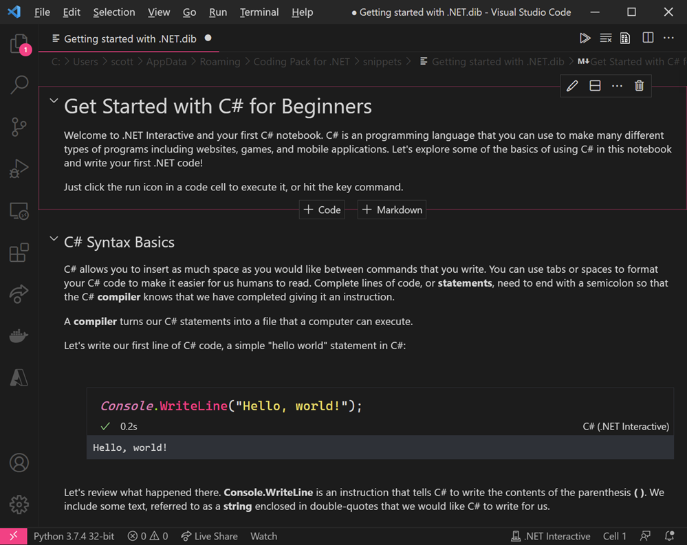 Getting Started with C#