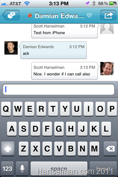 The Microsoft Lync iPhone Application - Chats