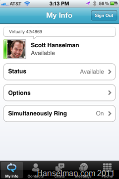 The Microsoft Lync iPhone Application - My Profile