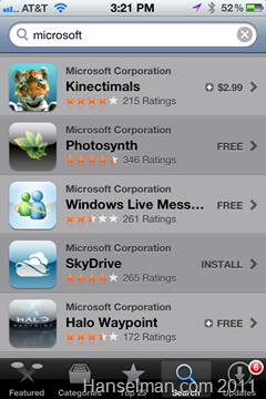 Lots of Microsoft apps in the Apple Marketplace