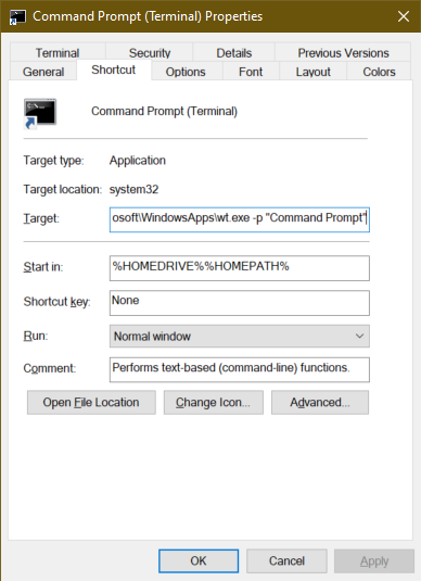 Command Prompt in Terminal