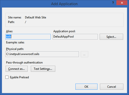 My Rails application in IIS