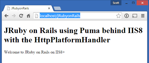 JRuby on Rails using Puma with the HttpPlatformHandler