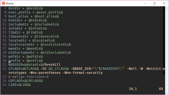 Changing CFLAGS in Makefile.in