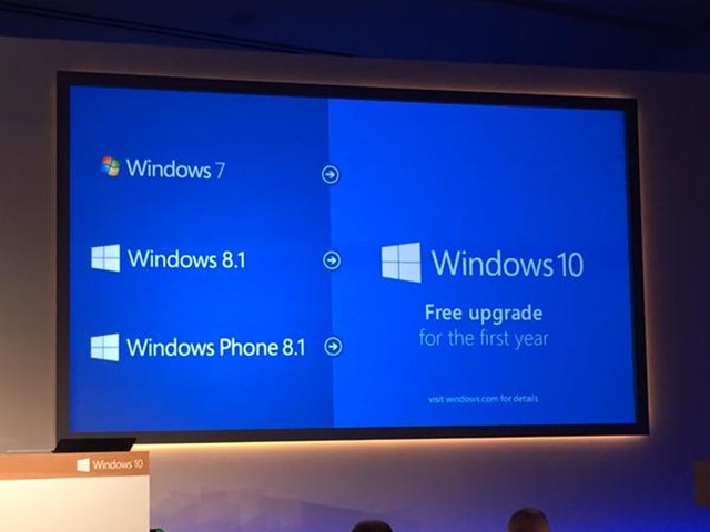 Windows 10 upgrade will be free