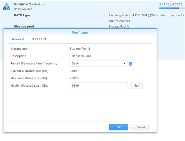 Making a 21TB Synology Storage Pool