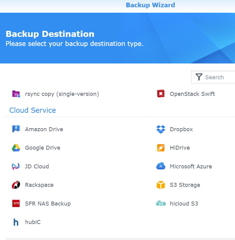 Backup to Azure from a Synology