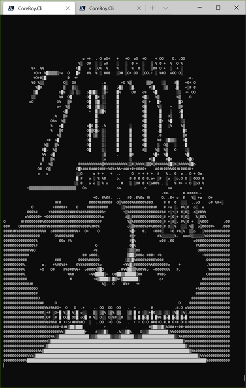 Zelda in a GameBoy Emulator as ASCII Art