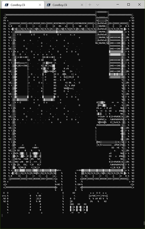 Zelda in a GameBoy Emulator as ASCII Art