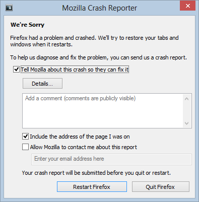 Mozilla Crash Reporter