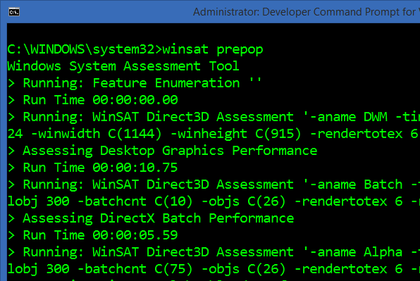 winsat prepop