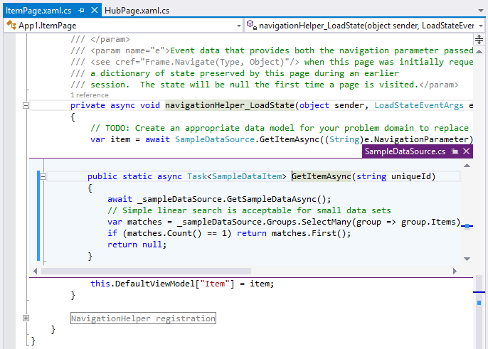 Looking at a method definition without opening the file