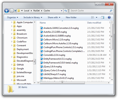 The Local NuGet Package Cache