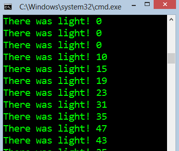 The ambient light sensor reacting