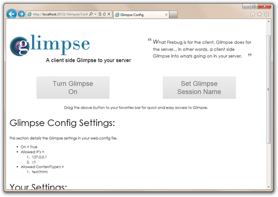 Glimpse Config