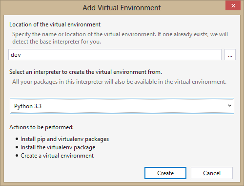 Adding a Virtual Python Environment