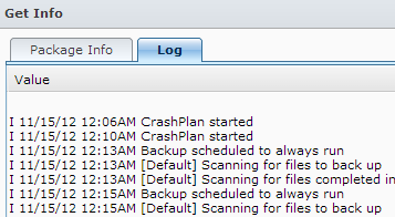 The CrashPlan Service is starting