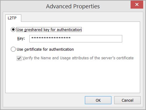 Setting a preshared key