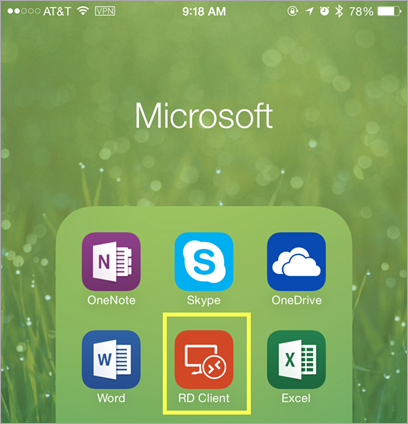RD Client on an iPhone - Remote Desktop