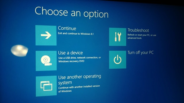 Windows 8.1 Boot Menu