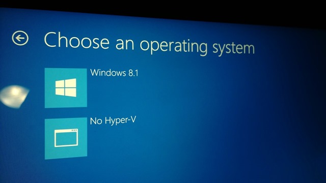 Selecting No Hyper-V