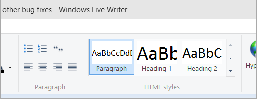 Using the Default Windows Live Writer Theme