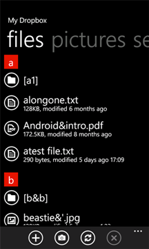 Dropbox for Windows Phone