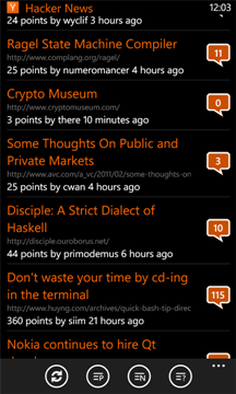 Hacker News for Windows Phone