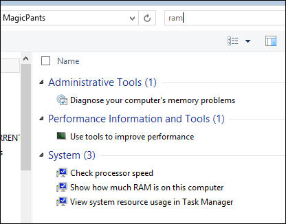 Search for RAM