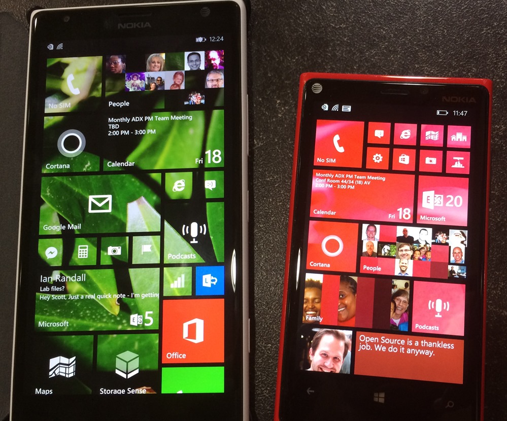 WindowsPhone 8.1-Nokia 920 and 1520