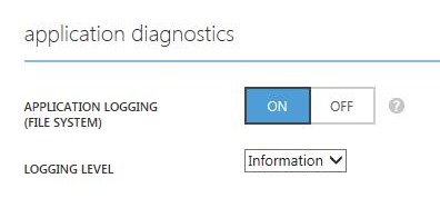 The new Application Diagnostics logging switch