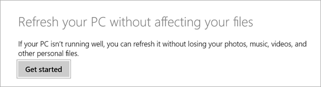 Refresh your PC - Windows 8.1