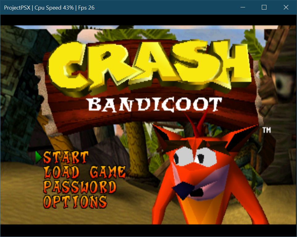 Crash Bandicoot on a C#-based PSX Emulator