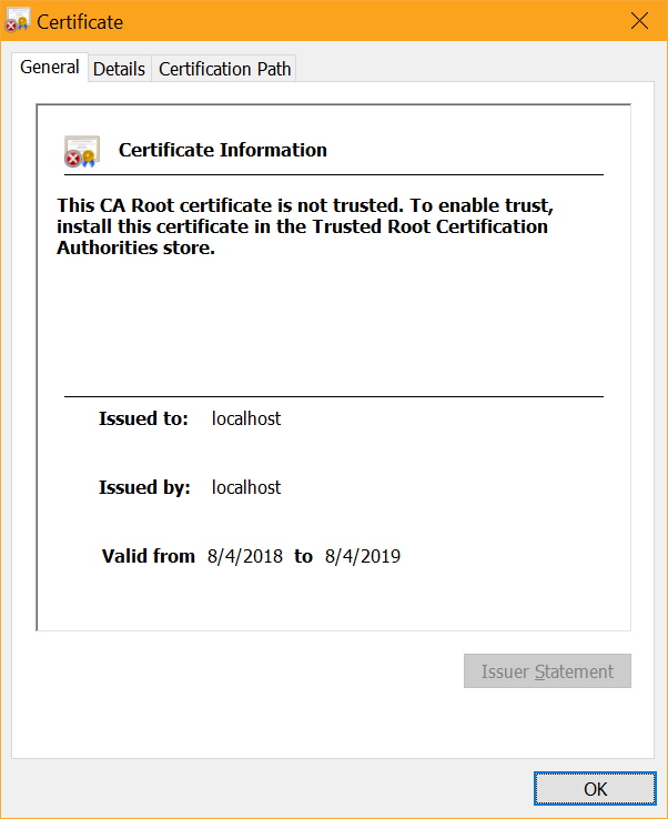 Untrusted cert