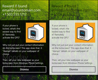 Lost Phone Screen with Two Themes