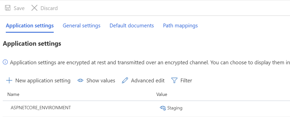 ASPNETCORE_ENVIRONMENT=Staging