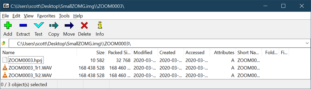 The recovered files