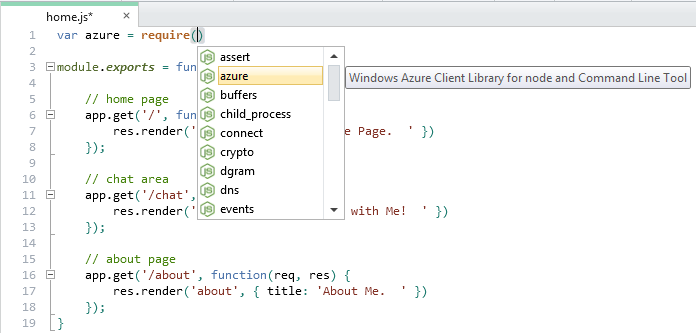 Node.js in WebMatrix