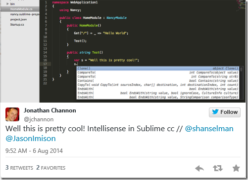 Intellisense on a Mac