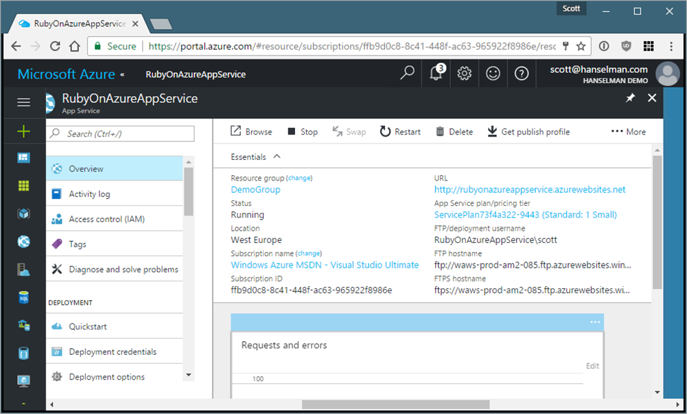 Ruby on Rails on Azure