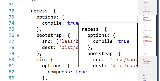 Map Mode turns your Scrollbar into a Scroll Thumbnail